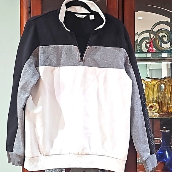Calvin Klein elegant Sweatshirt blk white & gray medium - Picture 1 of 8